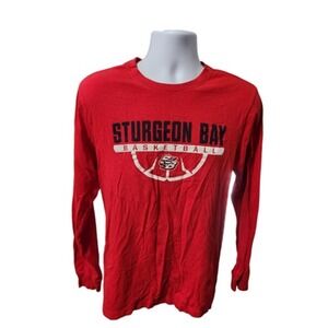 Nike Sturgeon Bay T-Shirt Men's Red Small Cotton Long Sleeve Basketball‎